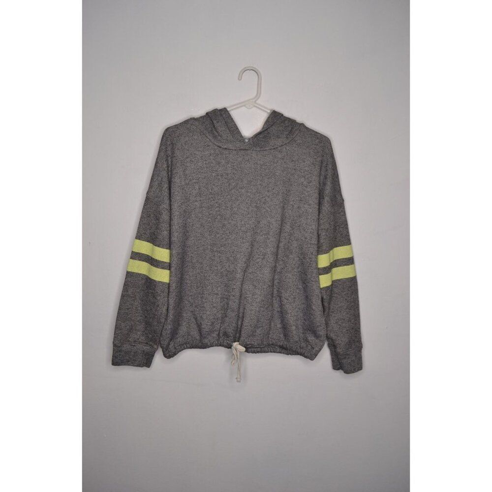 Anthro Sundry Women's XS (0) Grey Varsity Hooded Oversized Preppy Sweatshirt